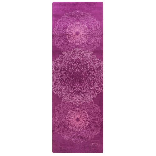 фото Yoga club коврик для йоги mandala 183*61*0,1 см из микрофибры и каучука (183 см / 1 мм)