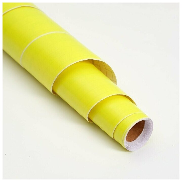 Ukid MARKET / Пленка самоклеящаяся, жёлтая, 0.45 м х 3 м, 8 мкр - фотография № 3
