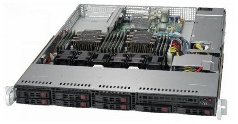 Сервер Supermicro SuperServer 1029P-WT 2 x /без ОЗУ/без накопителей/количество отсеков 2.5" hot swap: 8/1 x 600 Вт