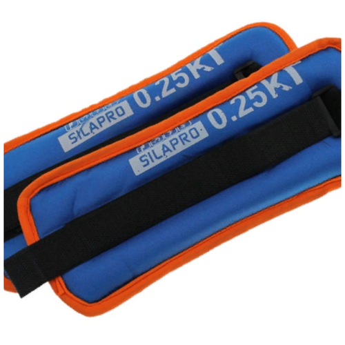 фото Silapro сине-оранжевый набор утяжелителей для рук и ног текстильный, вес 0,5кг, 2шт 0,25кг