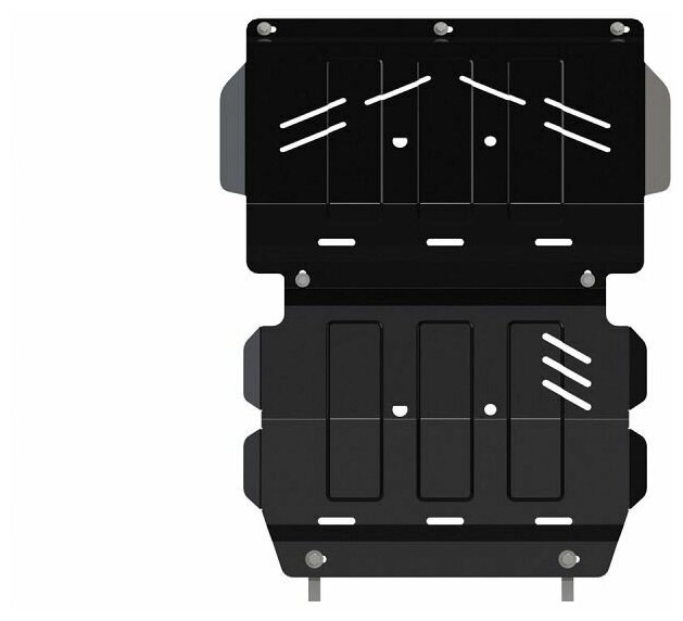 Защита картера и радиатора Sheriff для Мицубиси Паджеро Спорт 2 2008-2016, модель №7, сталь 3мм, арт:14.2466-1