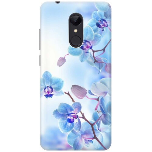 фото Cиликоновый чехол на xiaomi redmi 5 / сяоми редми 5 с принтом "голубые орхидеи" gosso