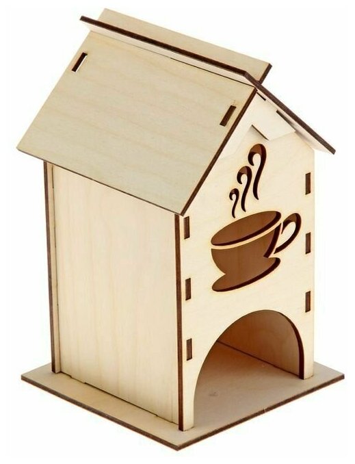 Чайный домик, органайзер для пакетиков, коробка для чая, заготовка из дерева с красками, набор для творчества 2 шт