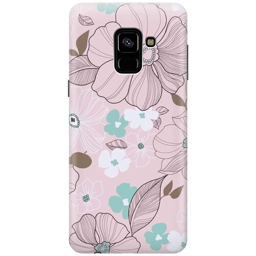 фото Re:pa накладка transparent для samsung galaxy a8 (2018) с принтом "розовые цветы"