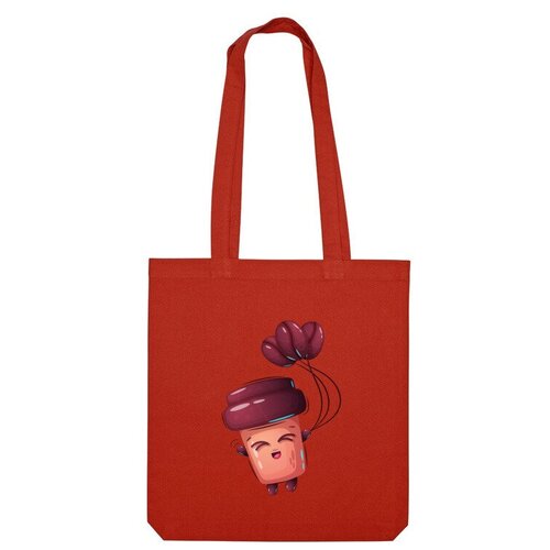 Сумка шоппер Us Basic, красный сумка радостный стаканчик кофе фиолетовый