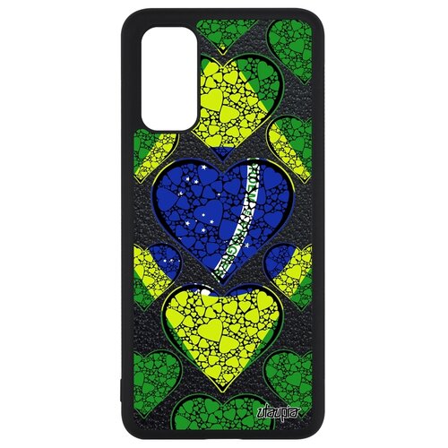 фото Чехол на смартфон samsung galaxy s20, s20 5g, "флаг бразилии с сердцем" страна путешествие utaupia