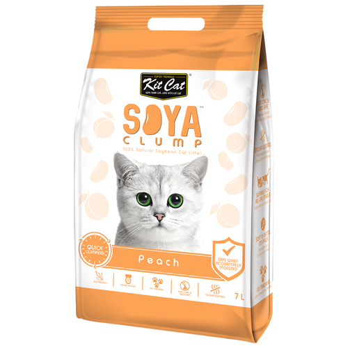 Комкующийся наполнитель Kit Cat Soya Clump Peach, 7л, 1 шт.