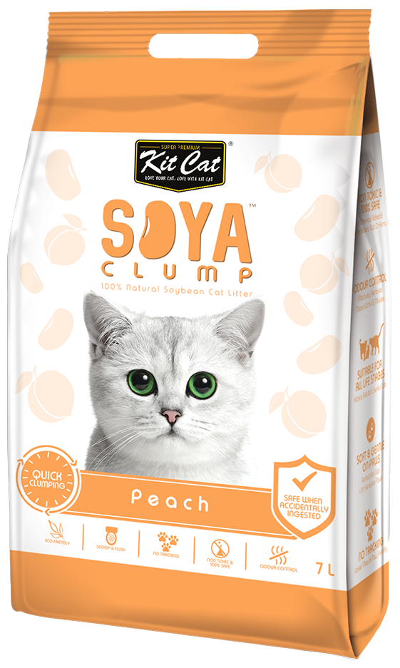 Комкующийся наполнитель Kit Cat Soya Clump Peach 7 л