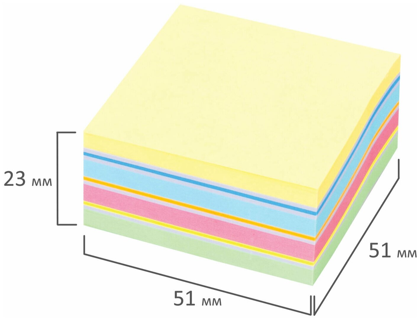 Блок самоклеящийся STAFF 250 листов 51х51 мм ассорти - фото №4