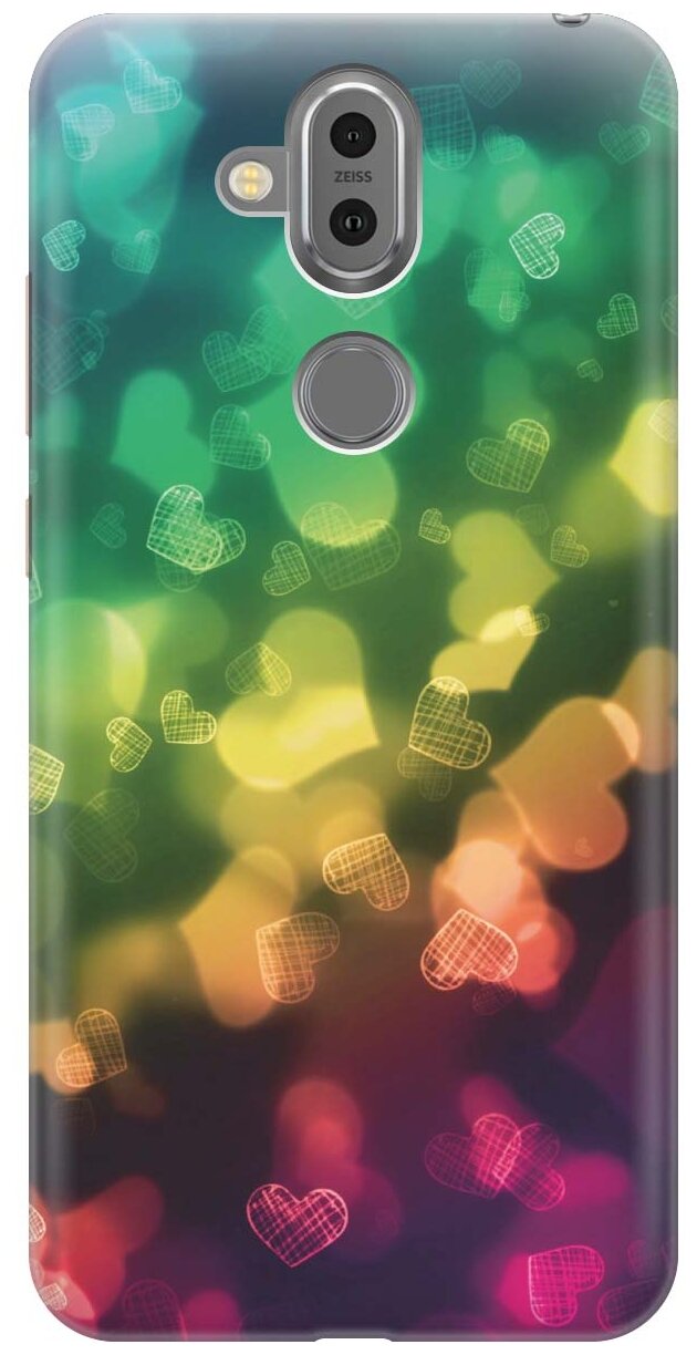 RE: PA Накладка Transparent для Nokia 8.1 с принтом "Сердечки"