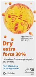 Vitateka, Антиперспирант Dry extra forte 30% без спирта, ролик, 50 мл