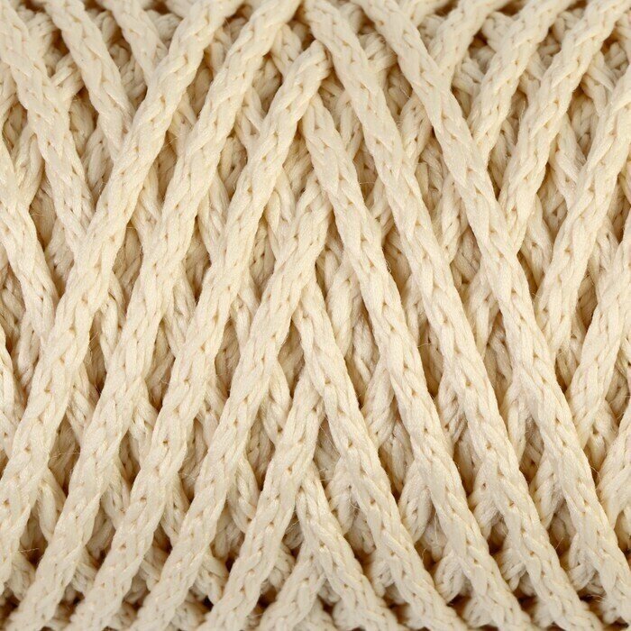 Шнур для вязания "Классик" без сердечника 100процентов полиэфир ширина 4мм 100м (кремовый)