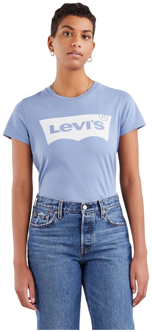 Футболка Levis, хлопок, размер XS, голубой