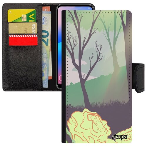 фото Чехол-книжка на телефон samsung galaxy s7 edge, "лесные розы" озеро пейзаж utaupia