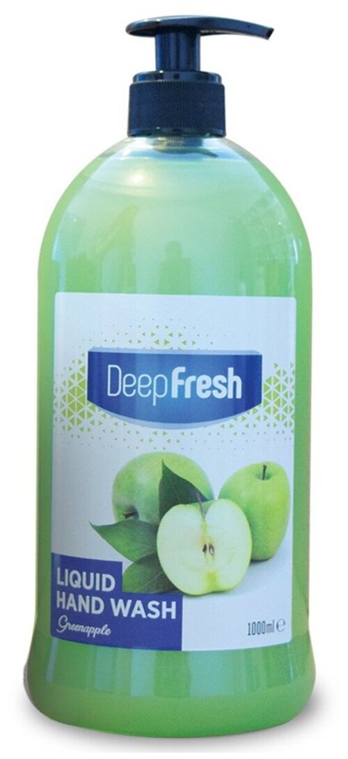 Жидкое туалетное мыло для рук Deep Fresh серия Семейное зеленое яблоко, 1000 мл.