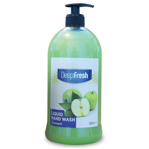 Жидкое туалетное мыло для рук Deep Fresh серия Семейное зеленое яблоко, 1000 мл. deep fresh жидкое мыло для рук мускус серия семейное 1 л