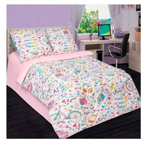 Комплект постельного белья АртПостель Модные штучки, 1.5-спальное, поплин, разноцветный