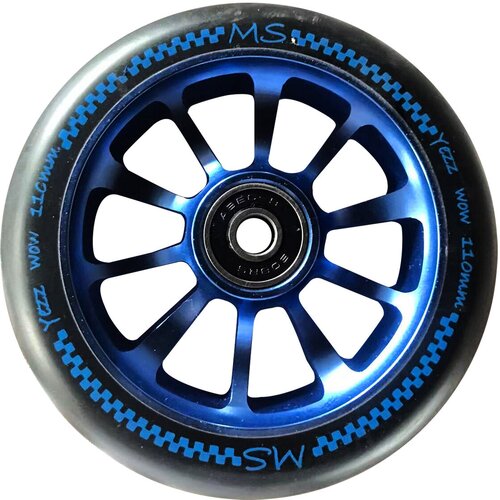колесо yezz колесо для трюкового самоката yezz 110 мм meduza синий черный Колесо Yezz Колесо для трюкового самоката Yezz 110 мм 10S-10 спиц одинарных синий