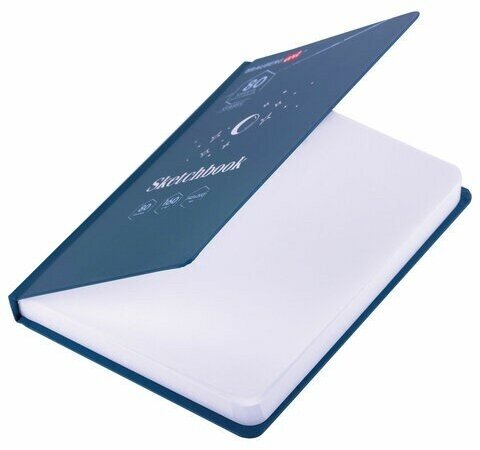 Скетчбук, белая бумага 160 г/м2, 145х203 мм, 80 л, твердая обложка, BRAUBERG ART CLASSIC "Ночь", 114593