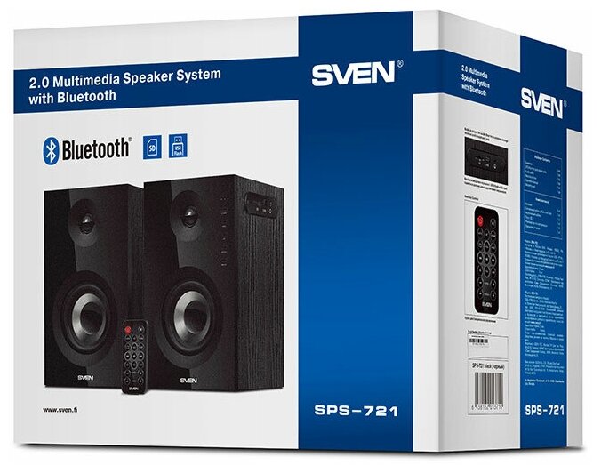 Фронтальные колонки Акустическая система 20 SVEN SPS-721 черный