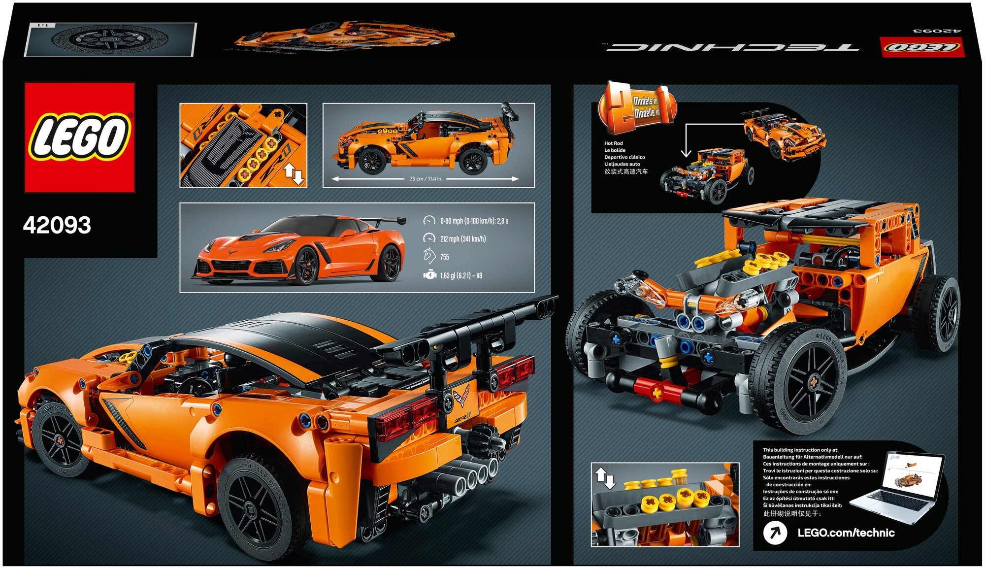 Lego Technic 42093 Chevrolet Corvette ZR1 Конструктор - фото №2