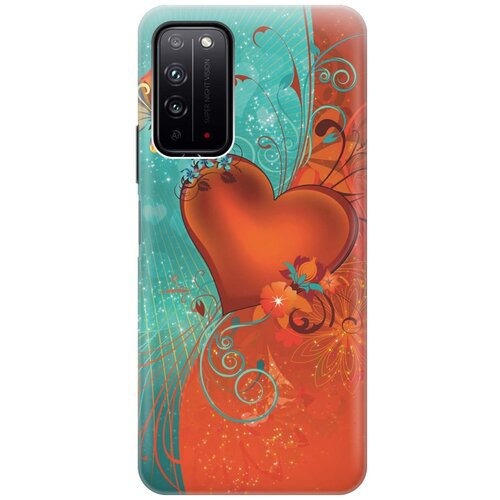 фото Cиликоновый чехол на honor x10 / хонор х10 с принтом "сердце и бабочка" gosso
