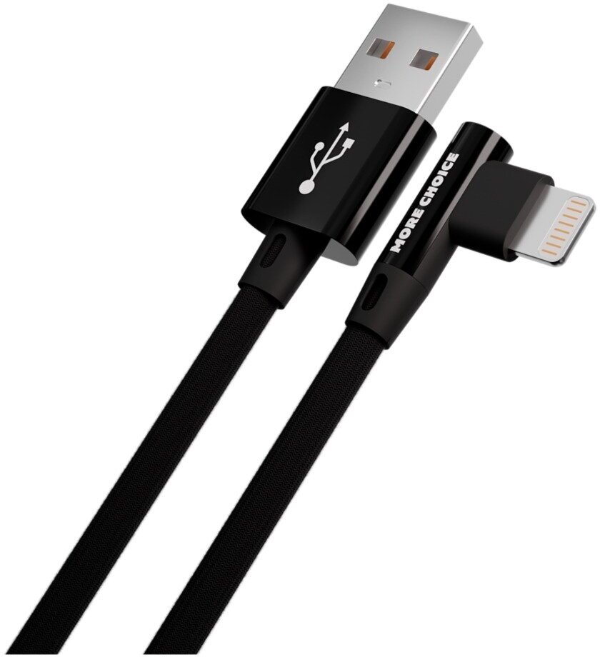 Дата-кабель More choice K27i Black USB 2.1A для Lightning 8-pin нейлон 1м - фото №4