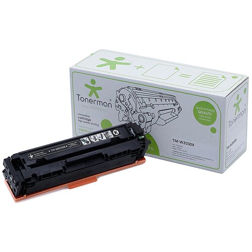 Tonerman Картридж Tonerman TM-W2030X без чипа, 7500 стр, черный картридж tonerman картридж tonerman tm cartridge 055 bk без чипа 2300 стр черный