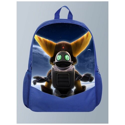 фото Голубой рюкзак с принтом игра рэтчет и кланк ratchet and clank, платформер - 127 brutbag