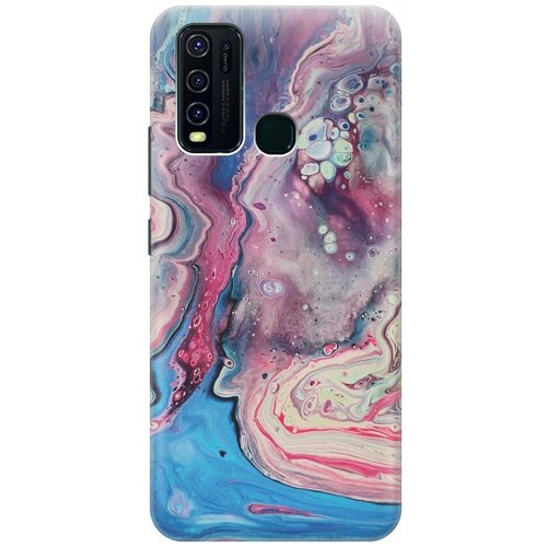 фото Cиликоновый чехол на vivo y30 / виво у30 с принтом "разноцветный мрамор" gosso