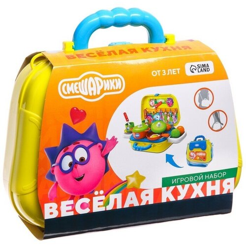 Игровой набор посуды Смешарики Веселая кухня плита, продукты, в сумке (008-936A) смешарики игровой набор веселая кухня с посудкой смешарики