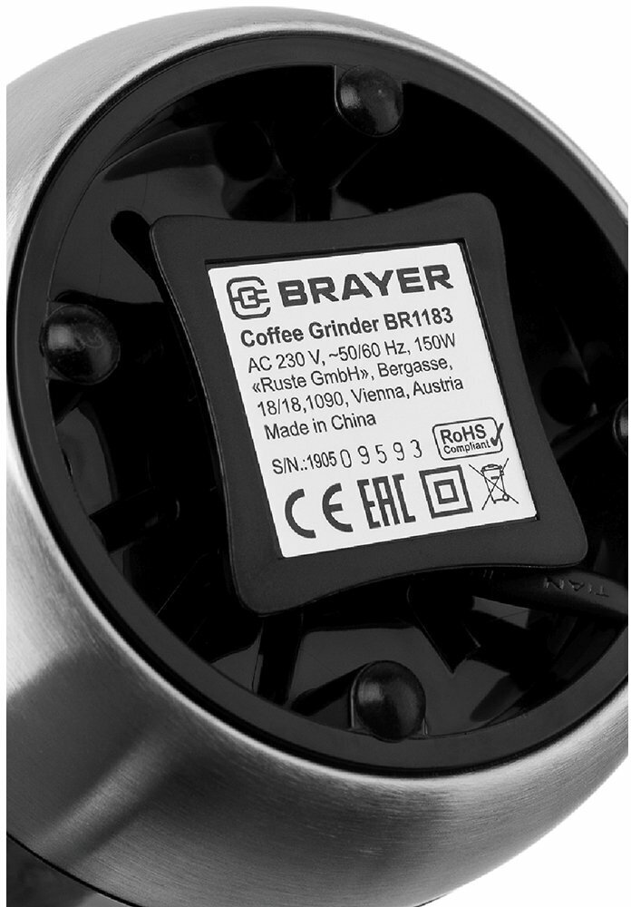 Кофемолка BRAYER BR1183, черный - фото №9