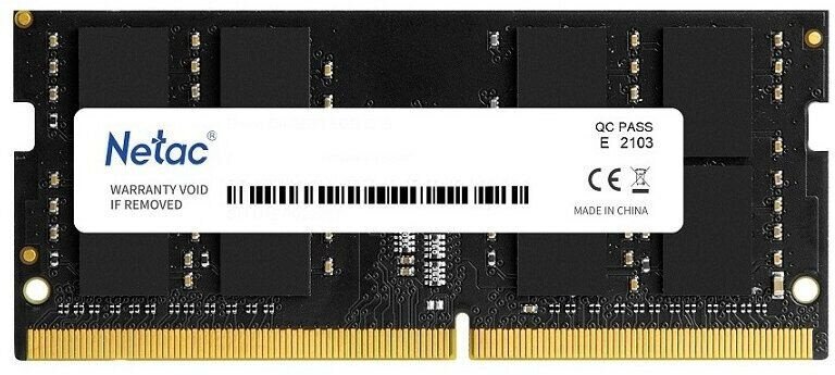 Память для ноутбука DDR4 8Gb 3200MHz Netac NTBSD4N32SP-08 Basic RTL PC4-25600 CL22 SO-DIMM 260-pin 1.2В single rank