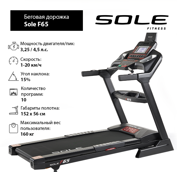 Беговая дорожка Sole F65 2019