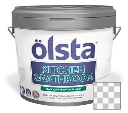 Краска интерьерная Olsta Kitchen and Bathroom Прозрачная 2,7 л