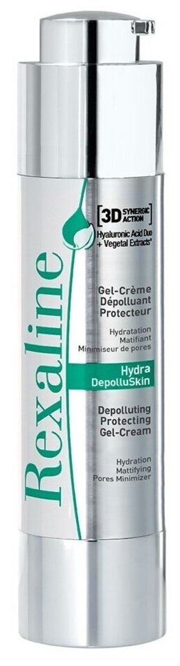 Rexaline 3D Hydra DepolluSkin Depolluting Protecting Gel-Cream Детокс гель-крем для молодости кожи, 50 мл