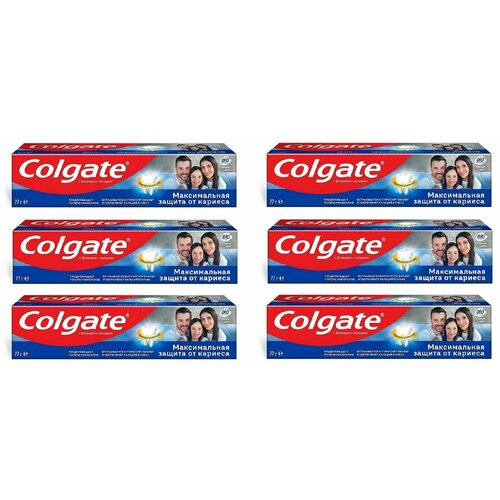 ремонт кариес ремонт всех кариес полости и защита зубов Colgate Зубная паста Свежая мята, Максимальная защита от кариеса, 50 мл, 6 штук