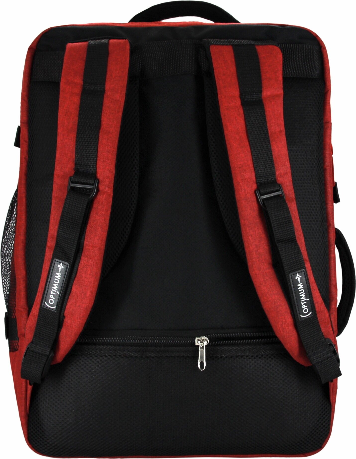 Сумка дорожная сумка-рюкзак Optimum, 44 л, 55х40х20 см, ручная кладь, отделение для ноутбука, фиксирующие ремни, водонепроницаемая, красный - фотография № 12