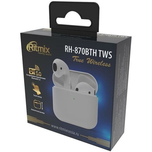 RITMIX RH-870BTH TWS white гарнитура ritmix rh 870bth tws white bluetooth 5 0 edr 1 40