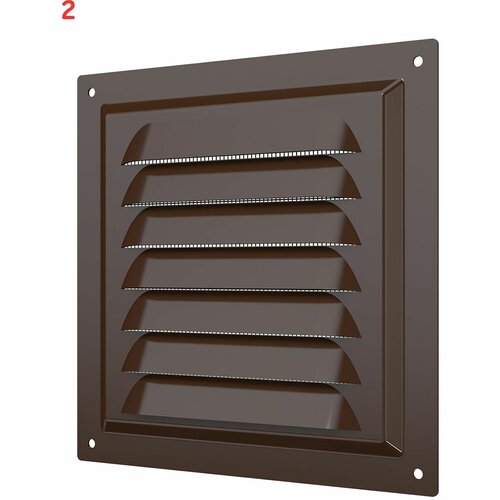 Решетка вентиляционная стальная 300x300 цвет коричневый (2 шт.)