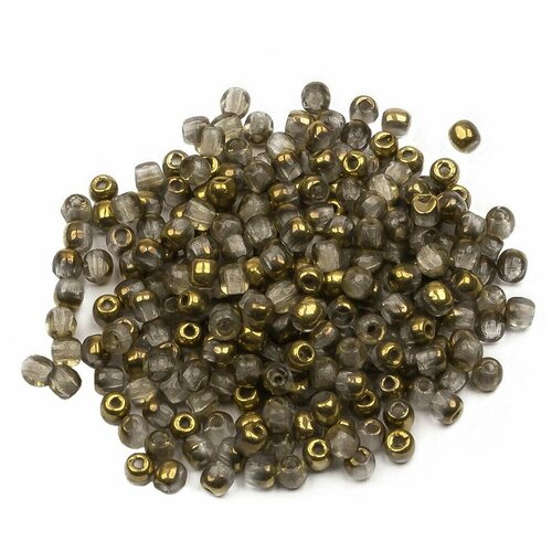 Стеклянные чешские бусины, круглые, Glass Pressed Beads, 2 мм, цвет Crystal Amber, 200 шт.