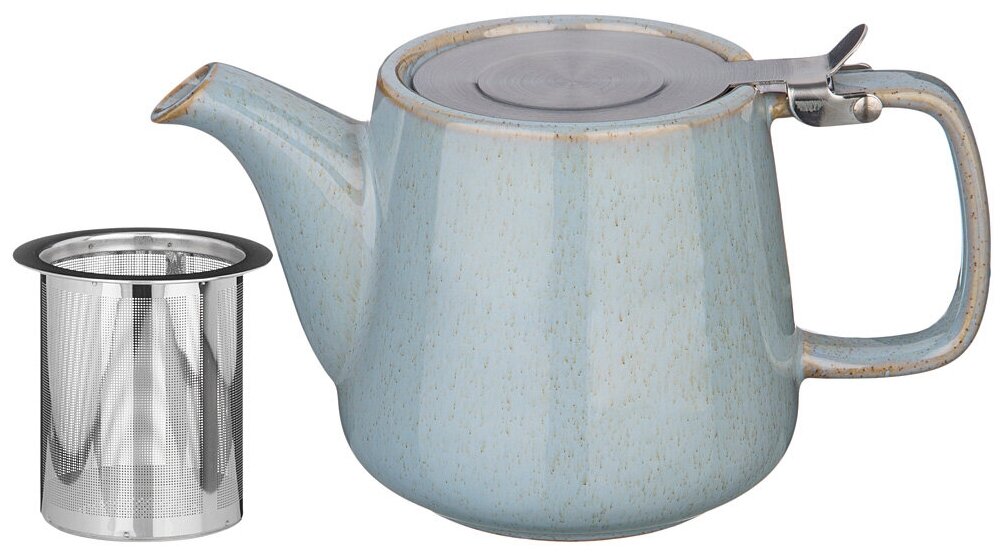 фото Чайник luster 500мл, серо-голубой Bronco (470-376)