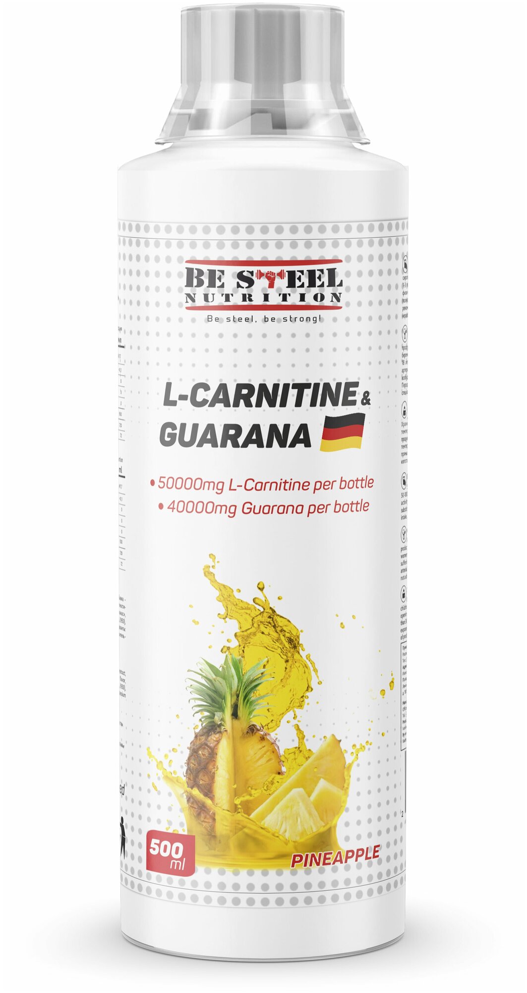 Термодженик L-карнитин и гуарана Be Steel Nutrition L-Carnitine & Guarana 0,5л ананас