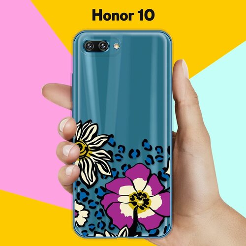 Силиконовый чехол Цветы с узором на Honor 10 силиконовый чехол цветы с узором на honor 9s