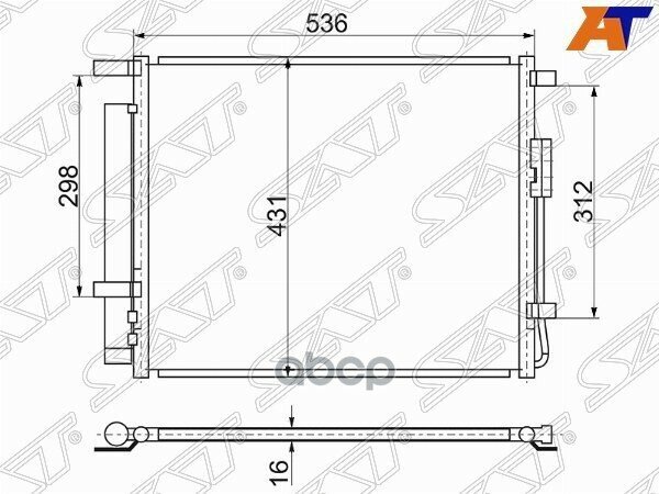 Радиатор Кондиционера Hyundai Santa Fe 12-19 / Grand Santa Fe 13-18 Sat арт. ST-HN67-394-0