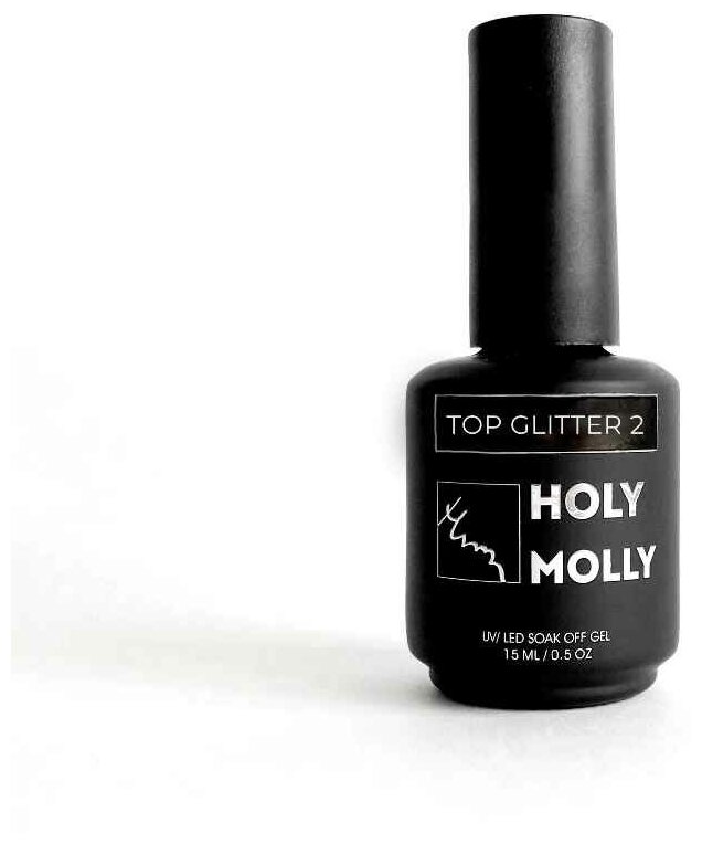 Топ для ногтей Holy Molly Top Glitter №2, 15 мл