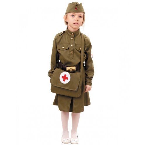 фото Детский костюм военной медсестры, размер 128 см. пуговка