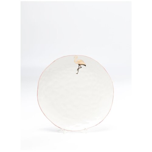 фото Kare design тарелка flamingo, коллекция "фламинго" 26*3*25, фарфор, белый, розовый