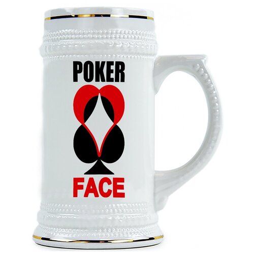 фото Пивная кружка poker face , покер фэйс drabs