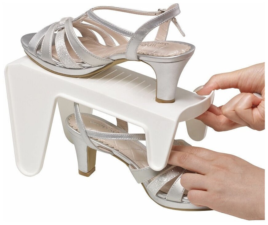 Подставка органайзер для обуви 24,7*9,3*14,5 см Iseto белая - фотография № 5